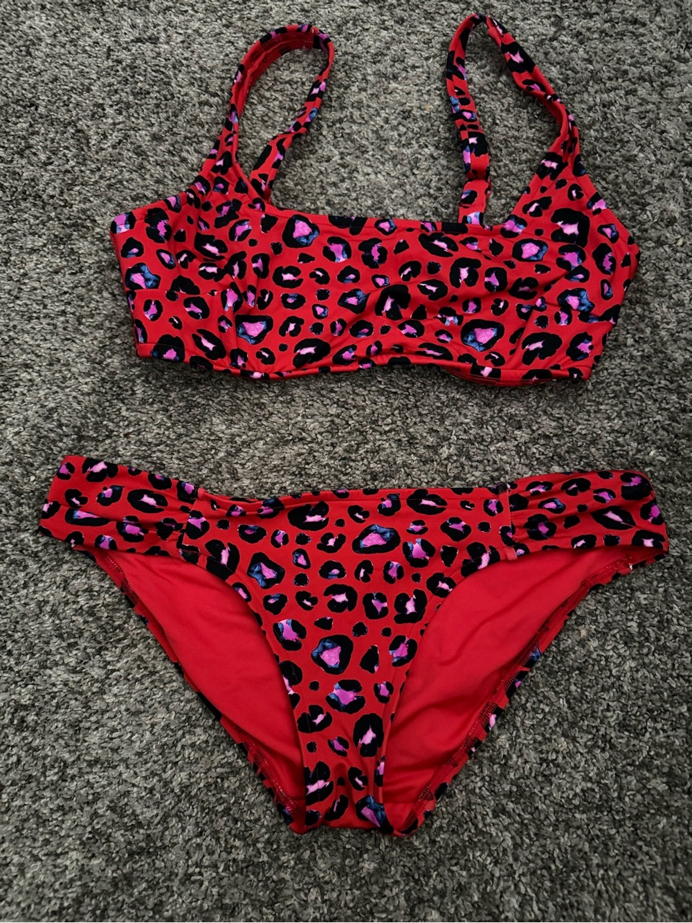 Victoria's Secret Red Leopard Print Bikini